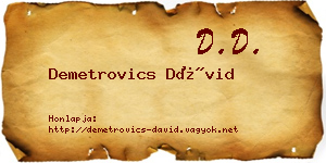 Demetrovics Dávid névjegykártya
