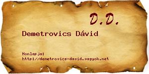 Demetrovics Dávid névjegykártya