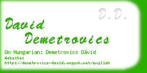 david demetrovics business card